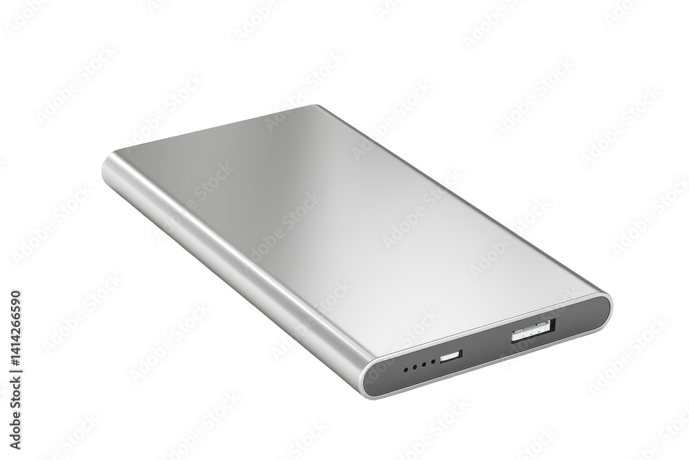 Sleek portable charger ready to power devices anytime, anywhere in modern technology isolated on transparent background Sleek portable charger ready to power devices anytime, anywhere in modern technology isolated on transparent background