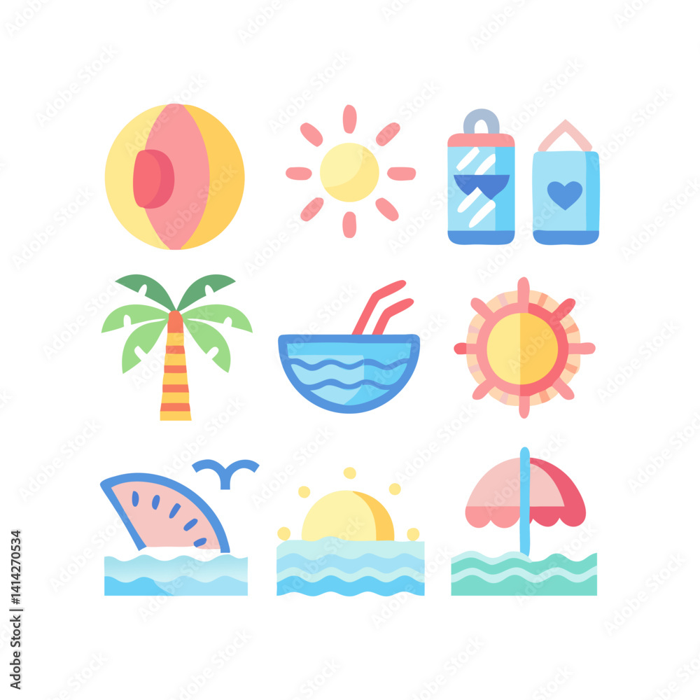 Naklejka premium summer holiday icons