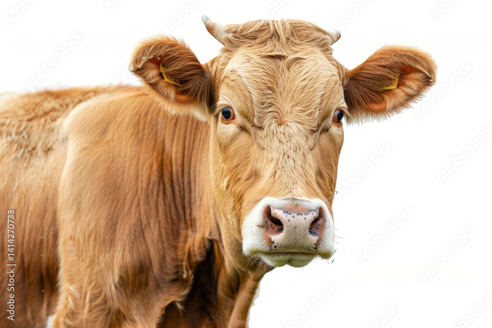 Vibrant Image of Ayrshire Cow Isolated on White
