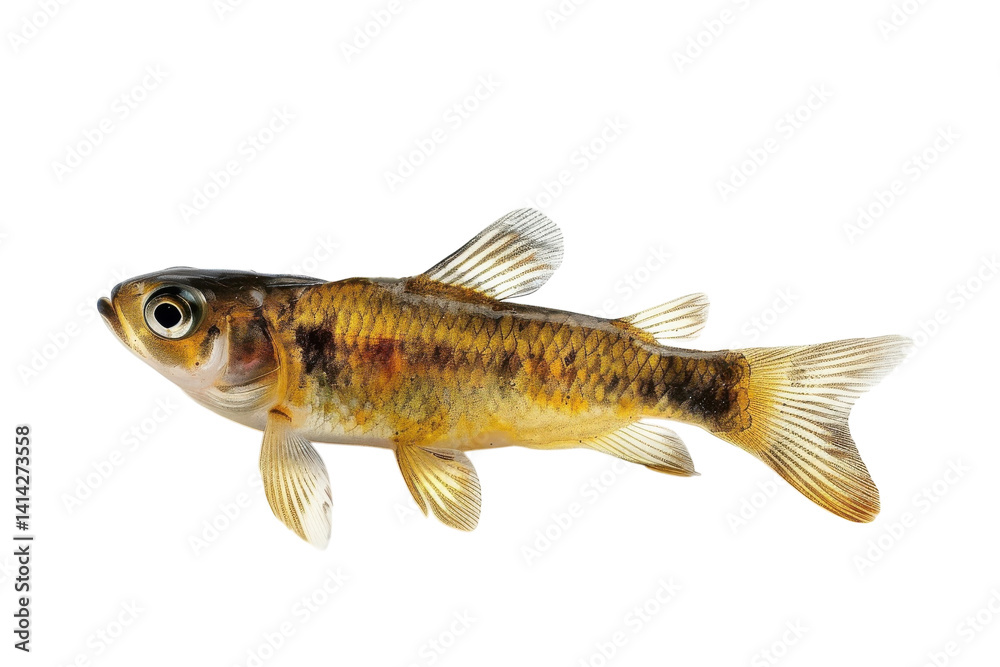 Captivating underwater life with a vibrant goldfish gracefully swimming isolated on transparent background