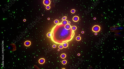 Wallpaper Mural Cosmic Neon Cell Cluster with a Vibrant Purple Glow Torontodigital.ca