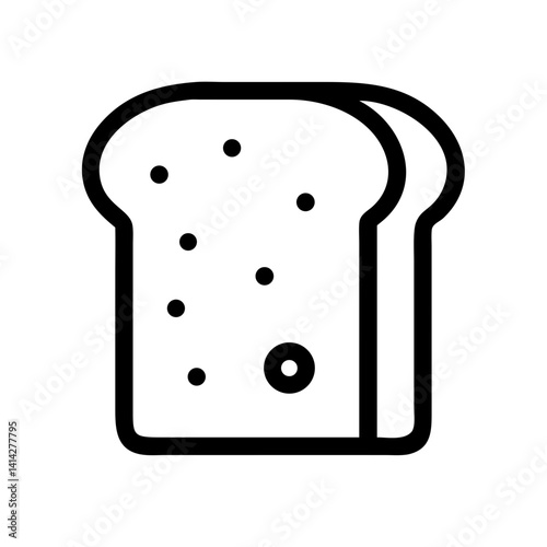 Bread Slice with Air Bubbles Icon Design