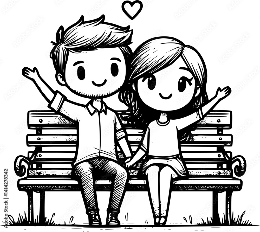 Love Letters Romantic Ride Happy Couple Vector Graphics