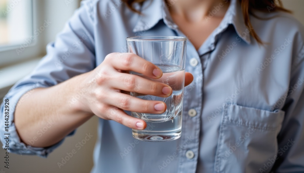 Refreshing water consumption indoor setting lifestyle image natural environment close-up viewpoint hydration benefits Refreshing water consumption indoor setting lifestyle image natural environment close-up viewpoint hydration benefits