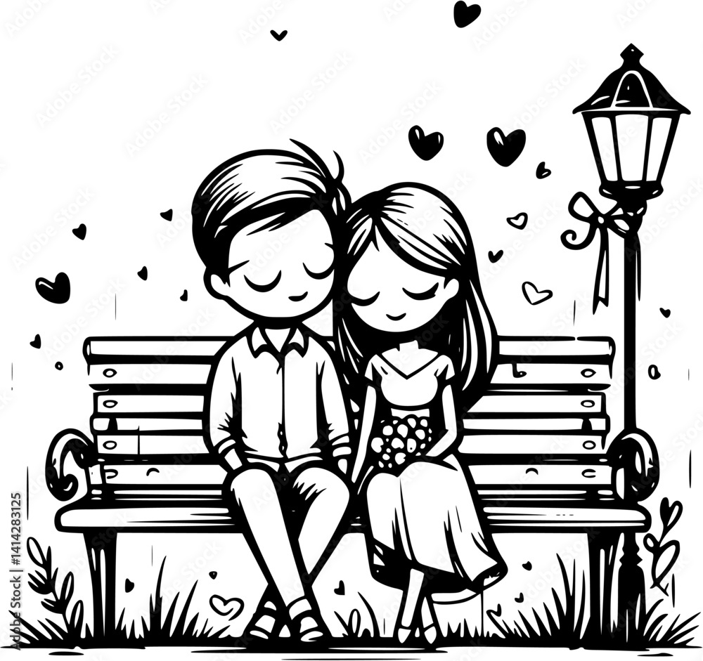 Blushing Bride Love Story Valentine Couple Vector Graphics