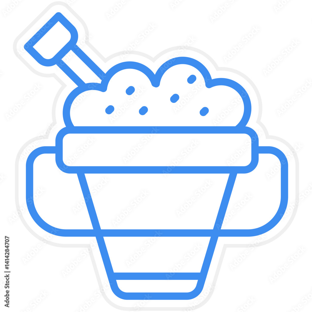 Beach Bucket icon style Beach Bucket icon style