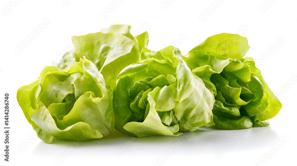 Fresh and Tender Butter Lettuce Leaves on White Background for Healthy Culinary Creations and Dishes Fresh and Tender Butter Lettuce Leaves on White Background for Healthy Culinary Creations and Dishes