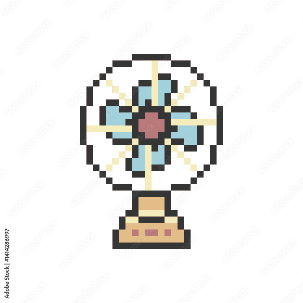 Fototapeta premium home fan object pixel art