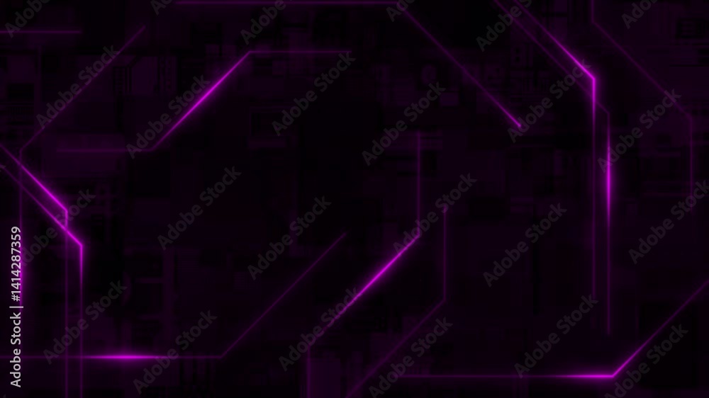 Pink color glowing lines big data hi-tech mother board design loop able technological background