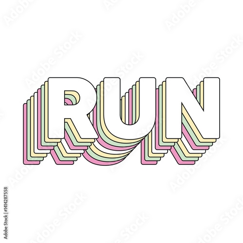 RUN typography graphic design, for t-shirt prints, vector illustration