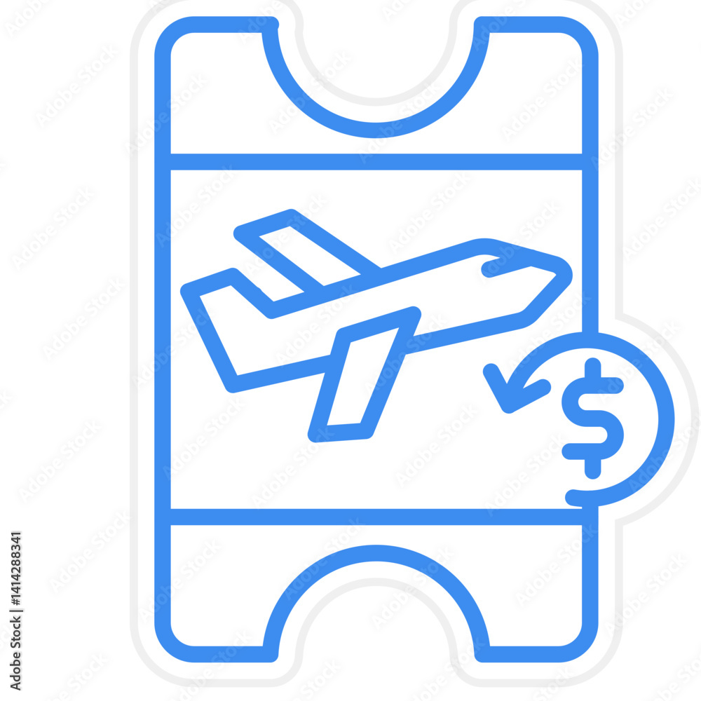 Obraz premium Airfare Reimbursemen icon style