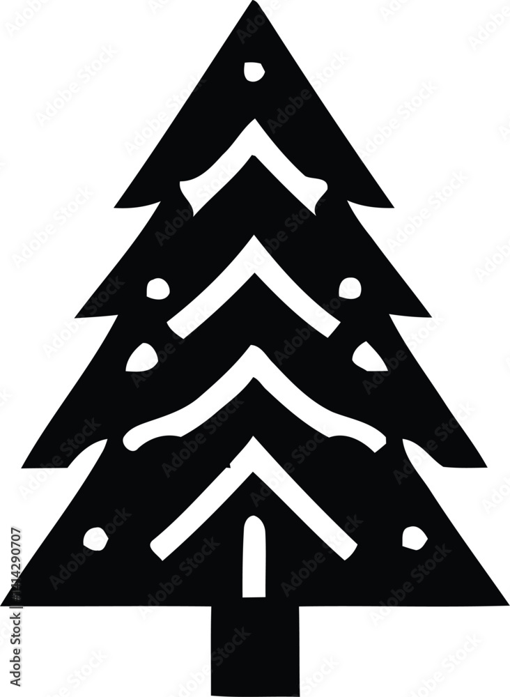 Fototapeta premium Christmas Trees vector silhouette illustration