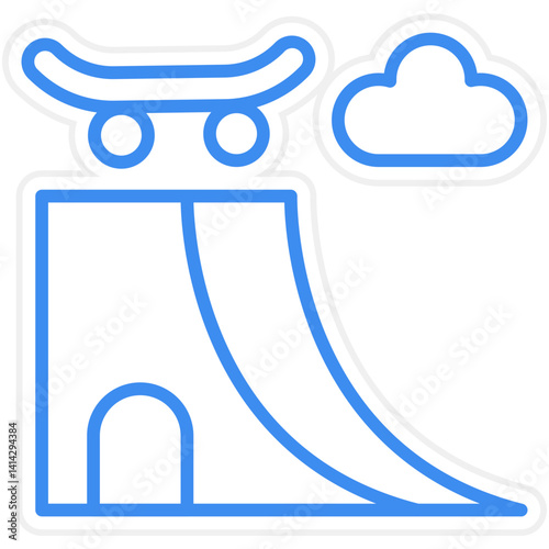 Skateboarding Ramp icon style