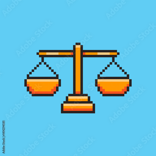 Pixel art Balance Scale game asset design
