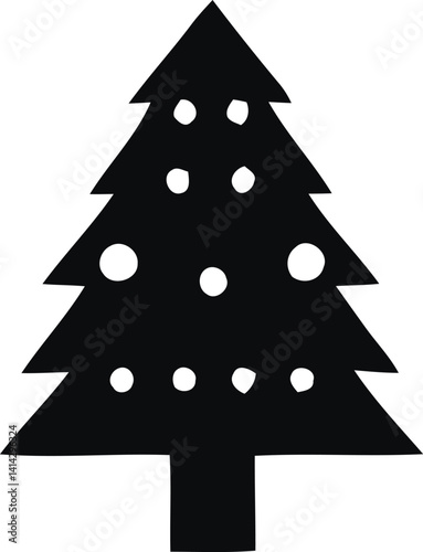 christmas tree vector silhouette illustraiton 