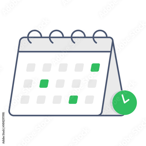 Schedule Icon. Calendar with checkmark for planning, booking, and timely task management.