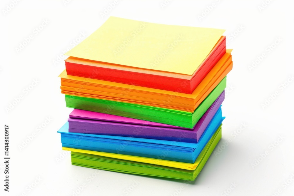 A vibrant stack of colorful sticky notes ready for creative planning and brainstorming sessions isolated on transparent background A vibrant stack of colorful sticky notes ready for creative planning and brainstorming sessions isolated on transparent background
