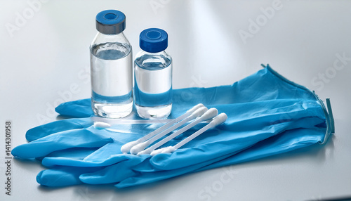 Wallpaper Mural Healthcare Essentials in Minimal Composition on White Surface Torontodigital.ca