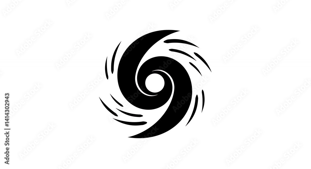 Obraz premium Abstract swirling black pattern design graphic