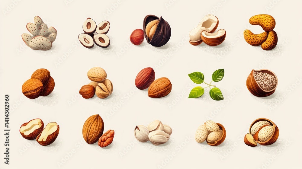 Assortment of Nuts: A Collection of Delicious and Healthy Nuts Assortment of Nuts: A Collection of Delicious and Healthy Nuts