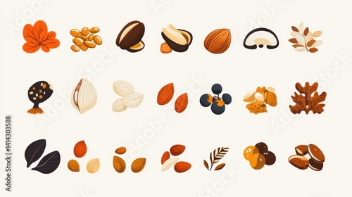 Collection of Various Nuts and Seeds