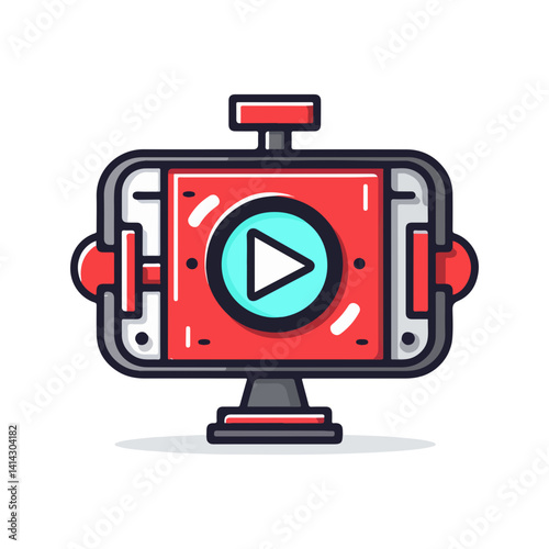 Mobile Live Streaming Design Icon for Broadcasting, Video, and Online Content