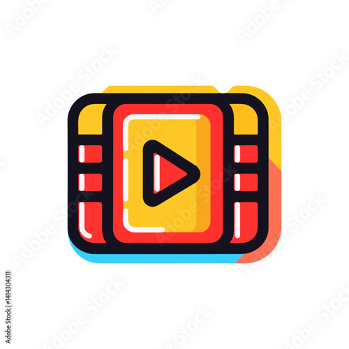 Streaming Video Player Icon Colorful Design for Websites and Apps