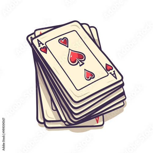 Ace of Spades and Hearts Playing Cards Illustration