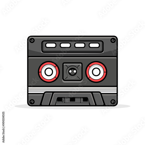Retro Cassette Tape Illustration Vintage Audio Design