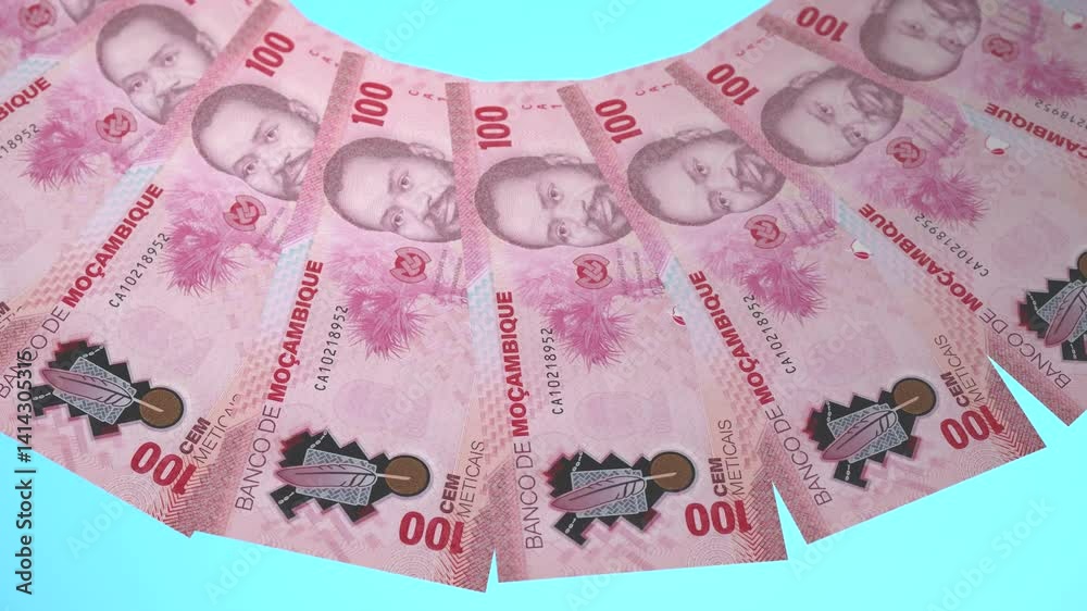 Ravishing Looping Design 100 Metical Curency of Mozambique