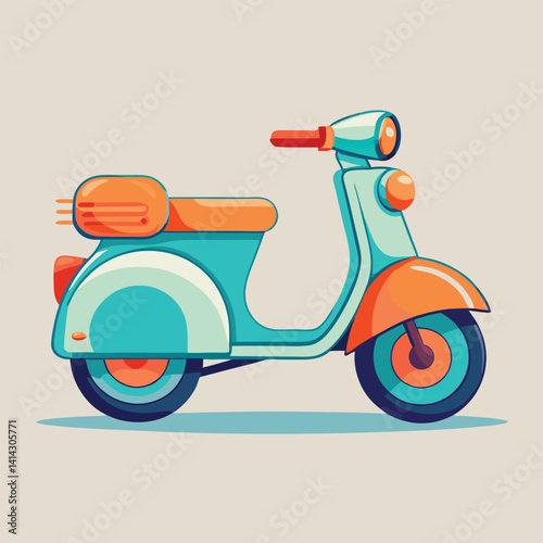 vintage scooter vector illustration