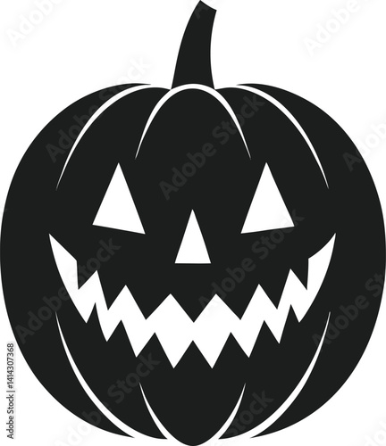 Cursed Jack-o'-Lantern Silhouette for Spooky Design