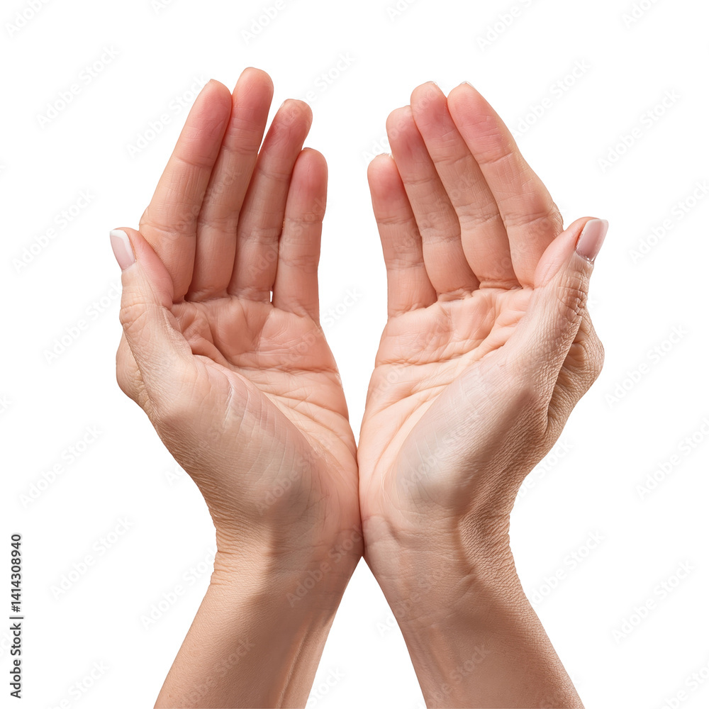 Open hands in a welcoming gesture, symbolizing kindness and connection on transparent background Open hands in a welcoming gesture, symbolizing kindness and connection on transparent background