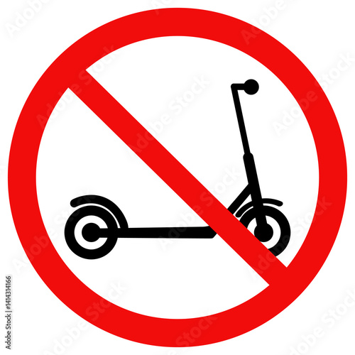 No Electric scooter sign. No Scooter sign. Vector illustration design
