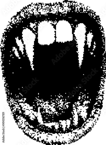 Dark Aesthetic Dithering Graphic Element