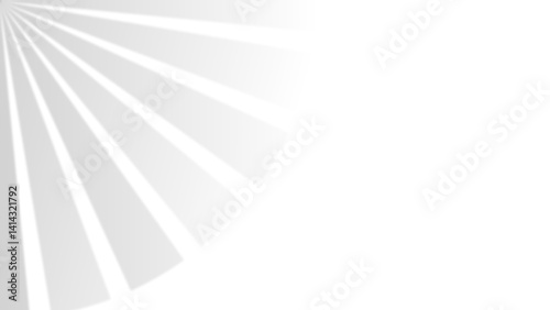 Quart de cercle inférieur gauche avec rayons gris dégradés sur fond transparent PNG, motif abstrait pour coin, effet de lumière ou élément de design discret