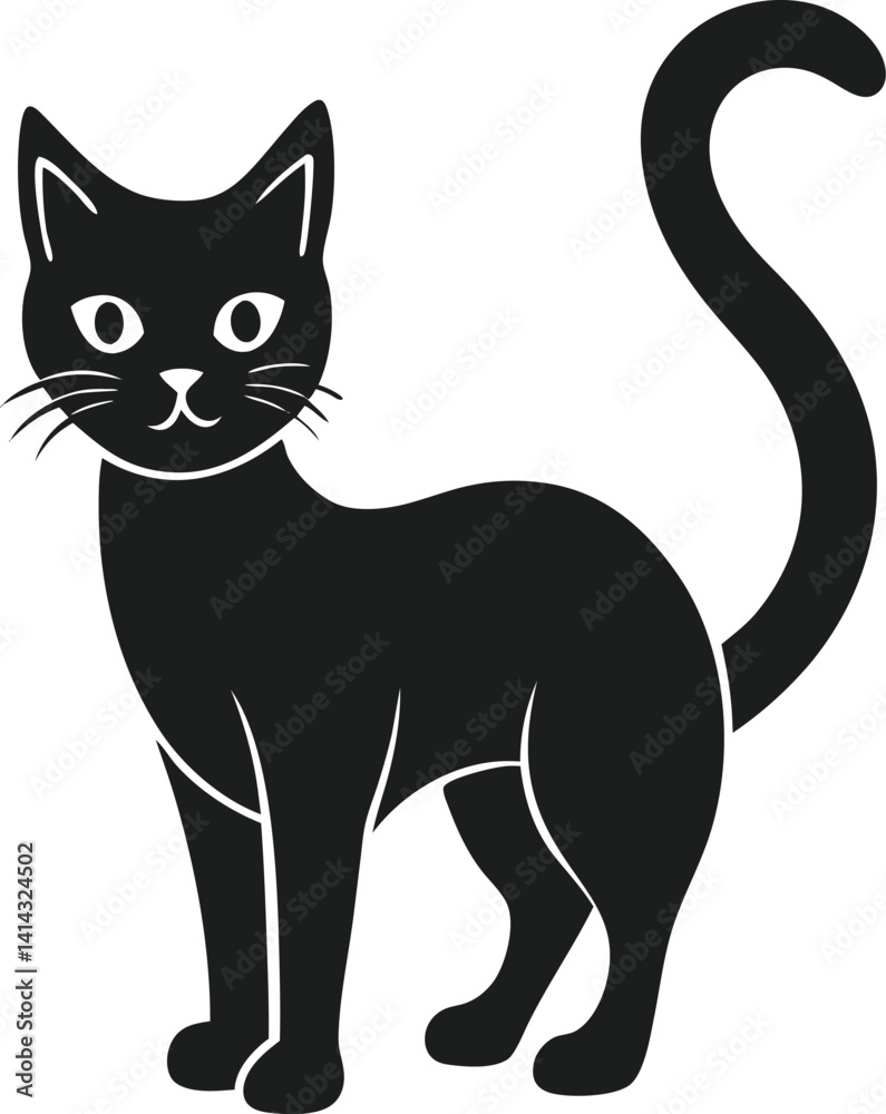 Bold Silhouette of a Halloween Cat Bold Silhouette of a Halloween Cat