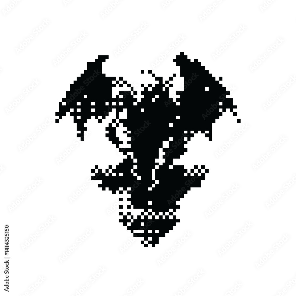 Obraz premium Dark Aesthetic Dithering Graphic Element