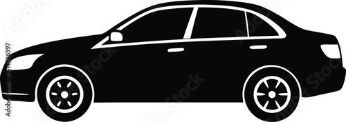 black car isolated on white
