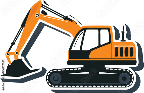 Silhouettes of Construction Excavators