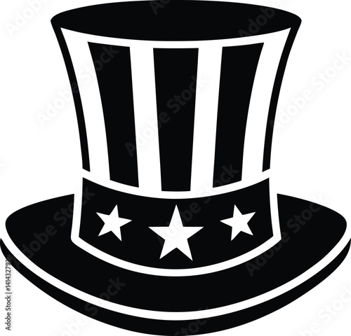 black and white hat