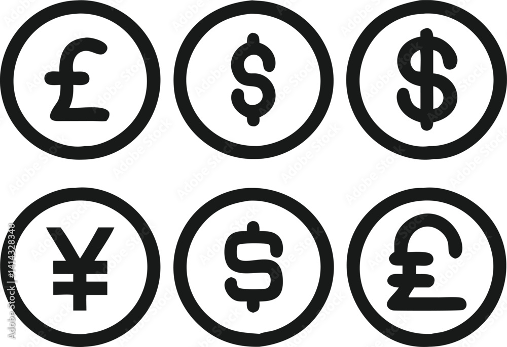 A clean and modern graphic displaying the currency symbols for the Euro, US Dollar, British Pound, and Japanese Yen. A clean and modern graphic displaying the currency symbols for the Euro, US Dollar, British Pound, and Japanese Yen.