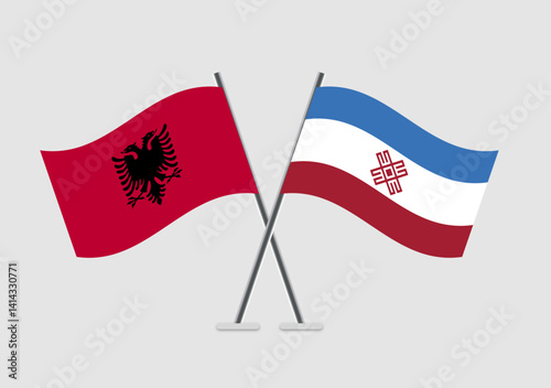 Albania and Mari El vector flags graphic for political unity