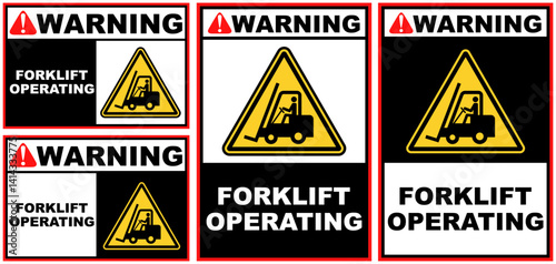 Set Collections forklift operating sign warning template design vector illustration