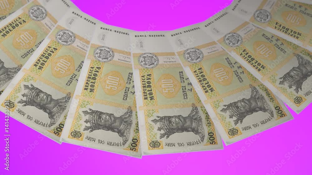 Fanciful Looping Design 500 Leu Curency of Moldova