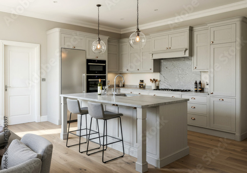 Modern elegant kitchen in light colors