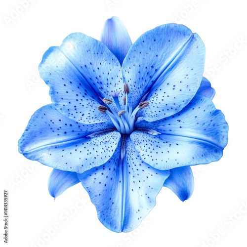 blue lily flower isolated on black