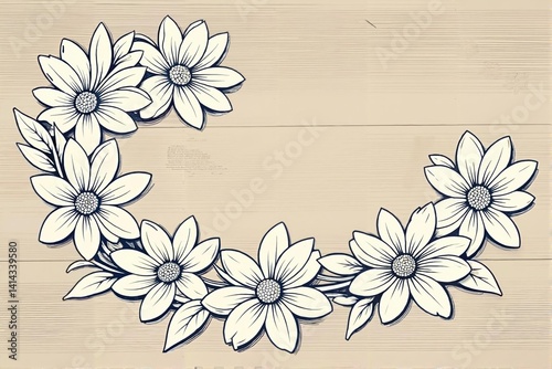 vector illustration of a daisy flowers, flowers line art design