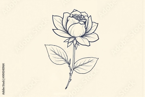 Rose flowers line art isolated on white backgroud, coloring pages, illustration