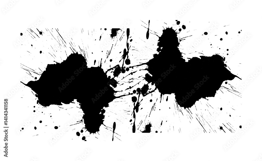 Naklejka premium Ink Abstract brush stock isolated on transparent PNG file